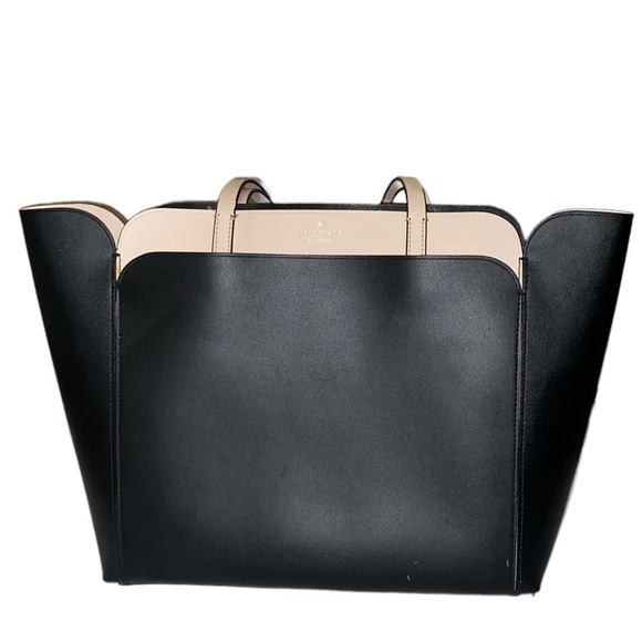Kate Spade New York Magnolia Street Double Pocket Pink/ Black Tote Bag - Picture 6 of 14